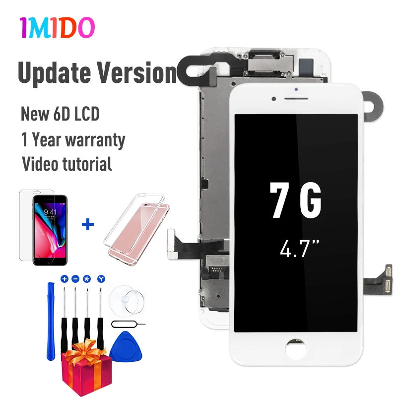 Полный ЖК-экран для iPhone 7 8 Plus, OEM дисплей, полная сборка, дигитайзер, замена с 3D сенсорным экраном, протестирован без битых пикселей - Цвет: White for iPhone 7