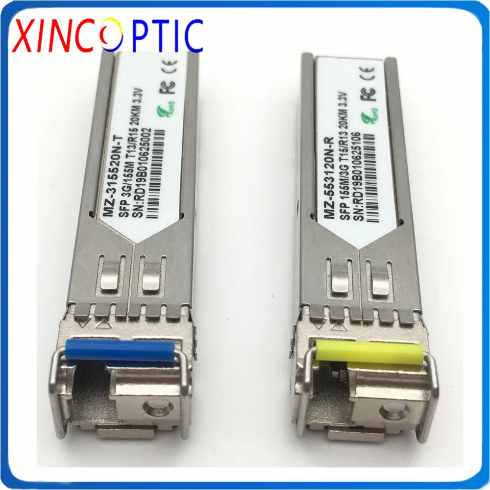 3G/155M ассиметричный LC SFP + модуль 3G 1310/1550nm Bidi 3 V 10km 20km SDI трансивер для волоконного