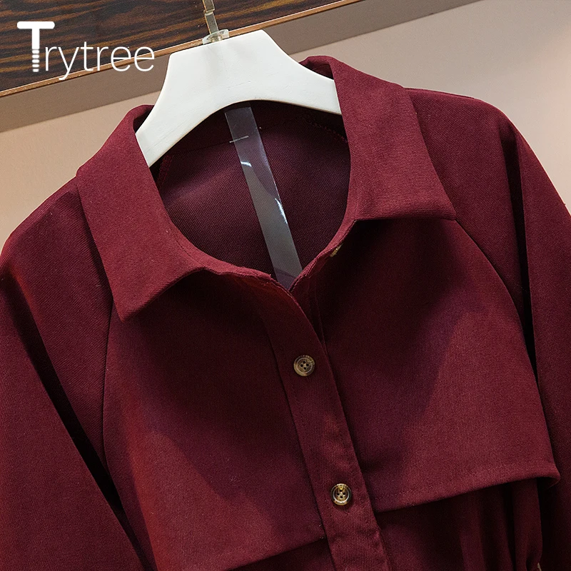 Trytree осень-зима на среднем устойчивом каблучке Женская Тренч карманы пояс