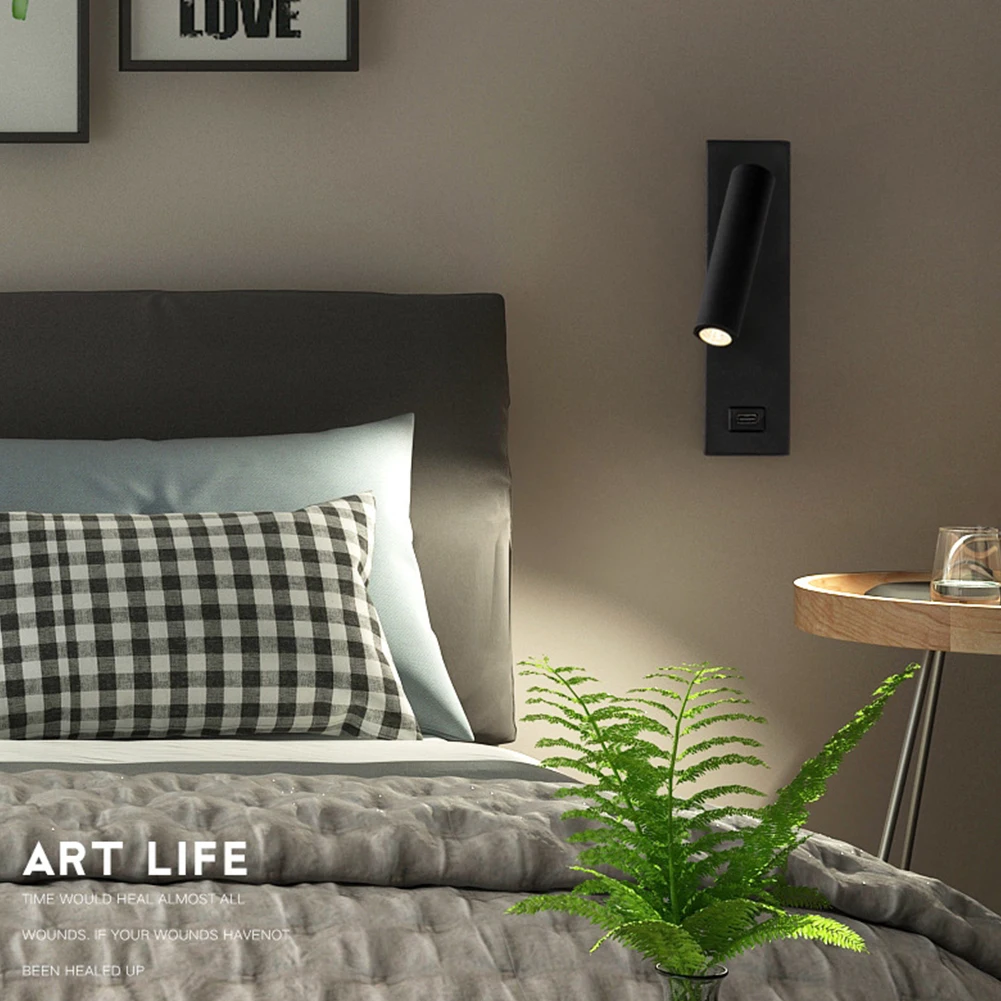 3 Вт светодиодный настенный светильник для спальни чтения интерьера отеля heaboard