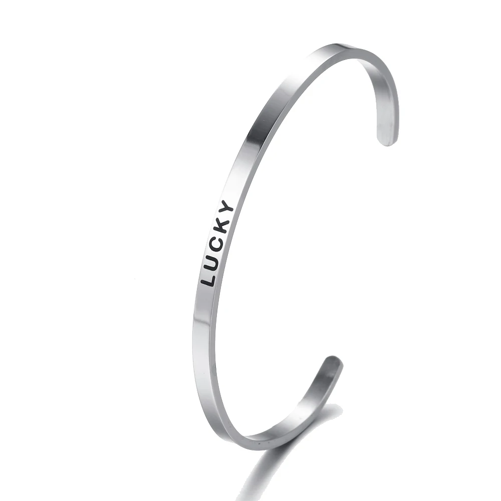 Браслет-манжета из нержавеющей стали для женщин и мужчин вдохновляющие