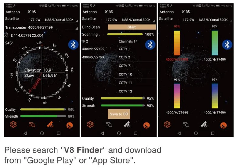 Спутниковый искатель GTmedia V8 BT05 BT03 лучше чем Satlink Φ Ws6906 Поддержка Android и IOS - купить