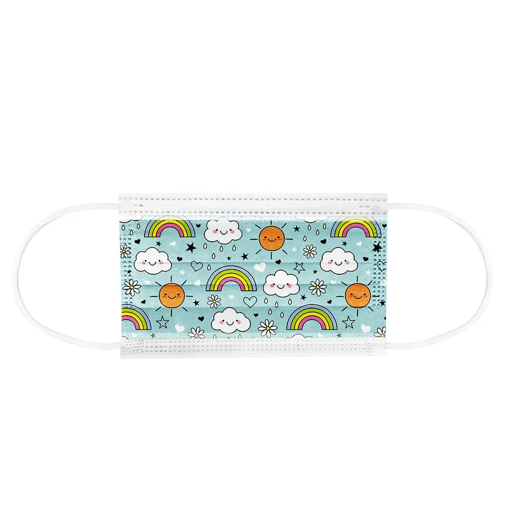 50 шт. детские маски с мультяшным принтом 3 слоя | Красота и здоровье