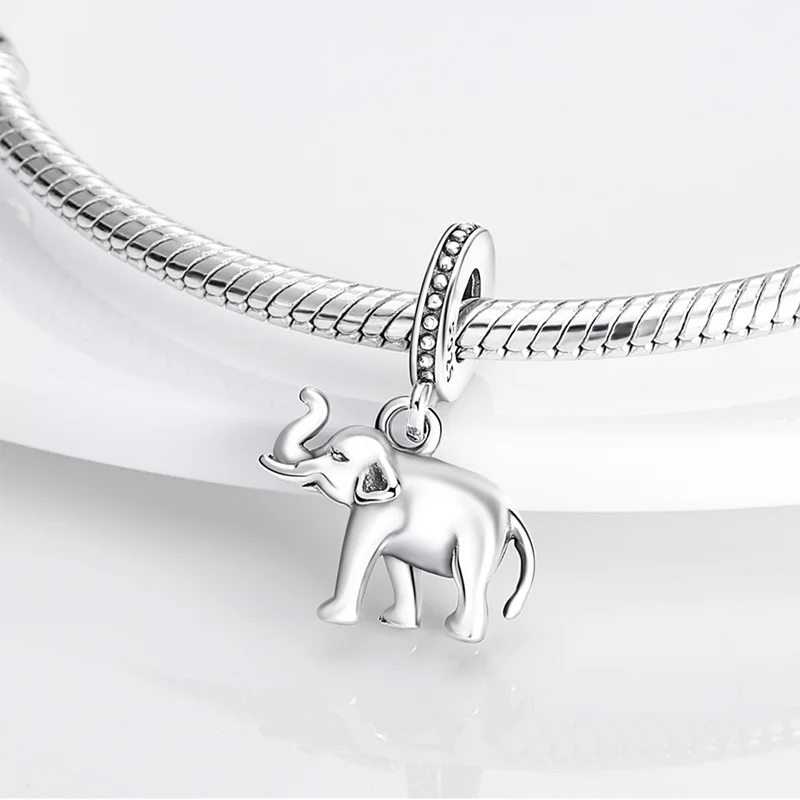 

Подвески серебряного цвета подходят для оригинального браслета Пандора Ожерелье в форме слона серебряный цвет подвеска шармы бусины для ж...