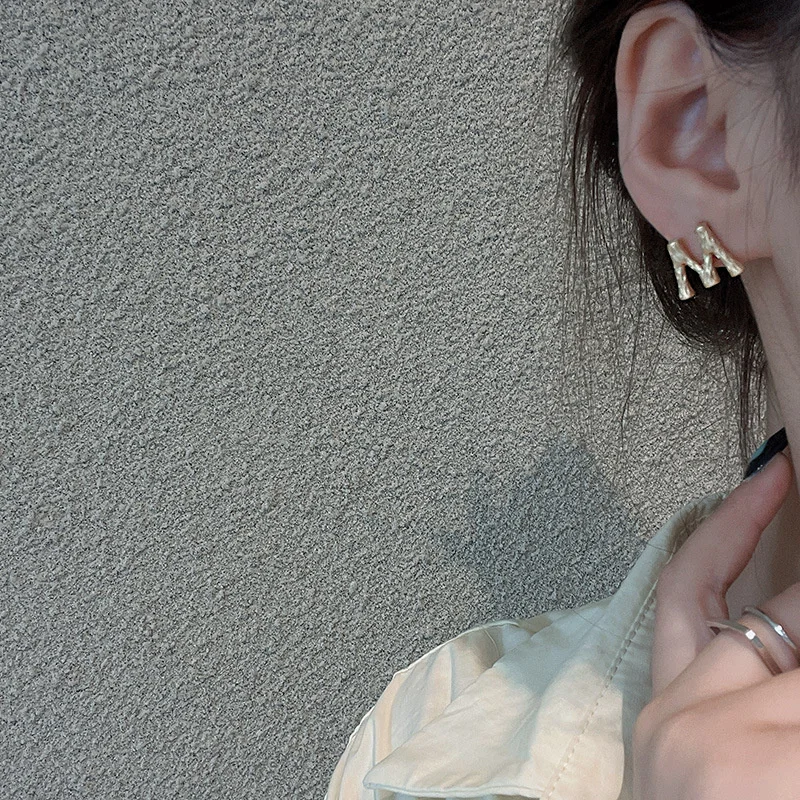 

Matte Trend Letter 2021 casual wholesale Earrings For Women Girls Luxurious Wedding