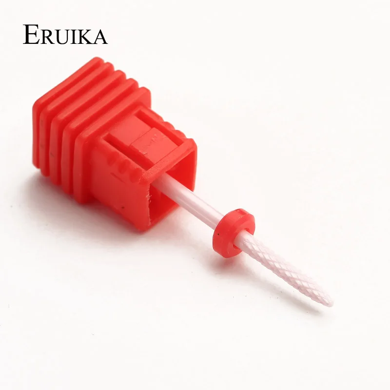 Red ERUIKA 1 шт. розовый керамический сверло для ногтей фреза для кутикулы Электрический Маникюрный станок аксессуары инструменты для дизайна ногтей - Цвет: Red