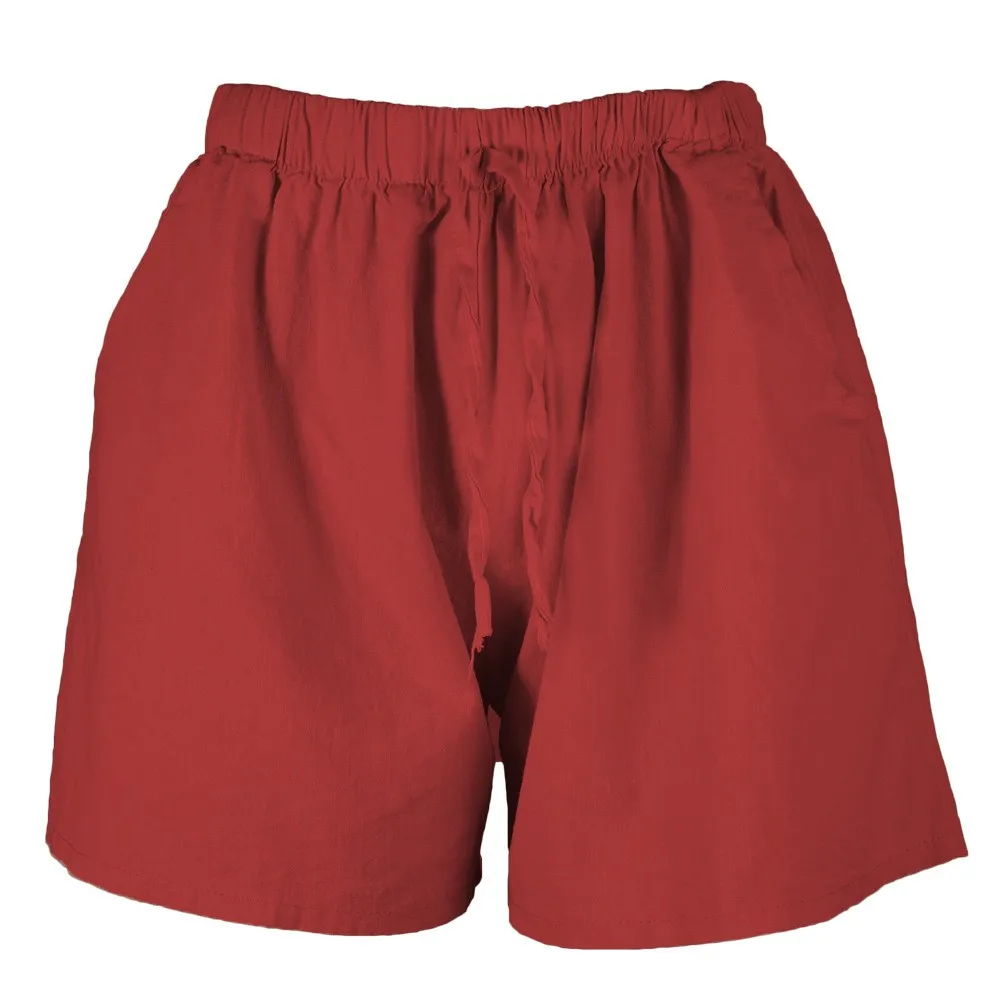 

Women Shorts Drawstring Elastic Waist Loose Light And Skin Friendly Pockets Mini Shorts For Beach 2021