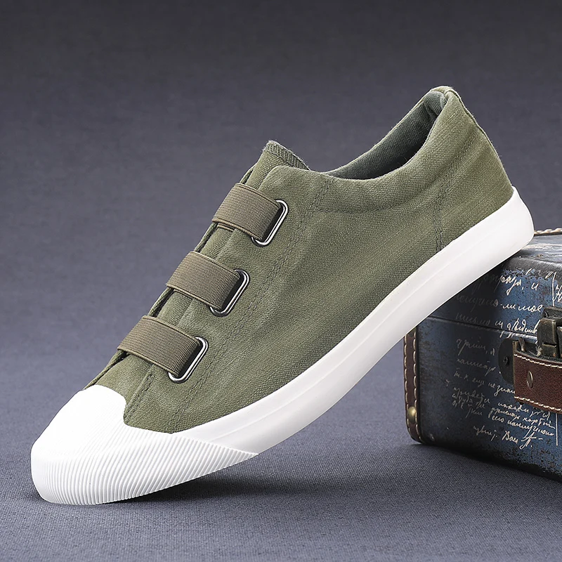 

New Canvas Shoes Men Lazy Canvas Shoes Mens Designer Sneakers Fashion Men Breathable Lazy Flats