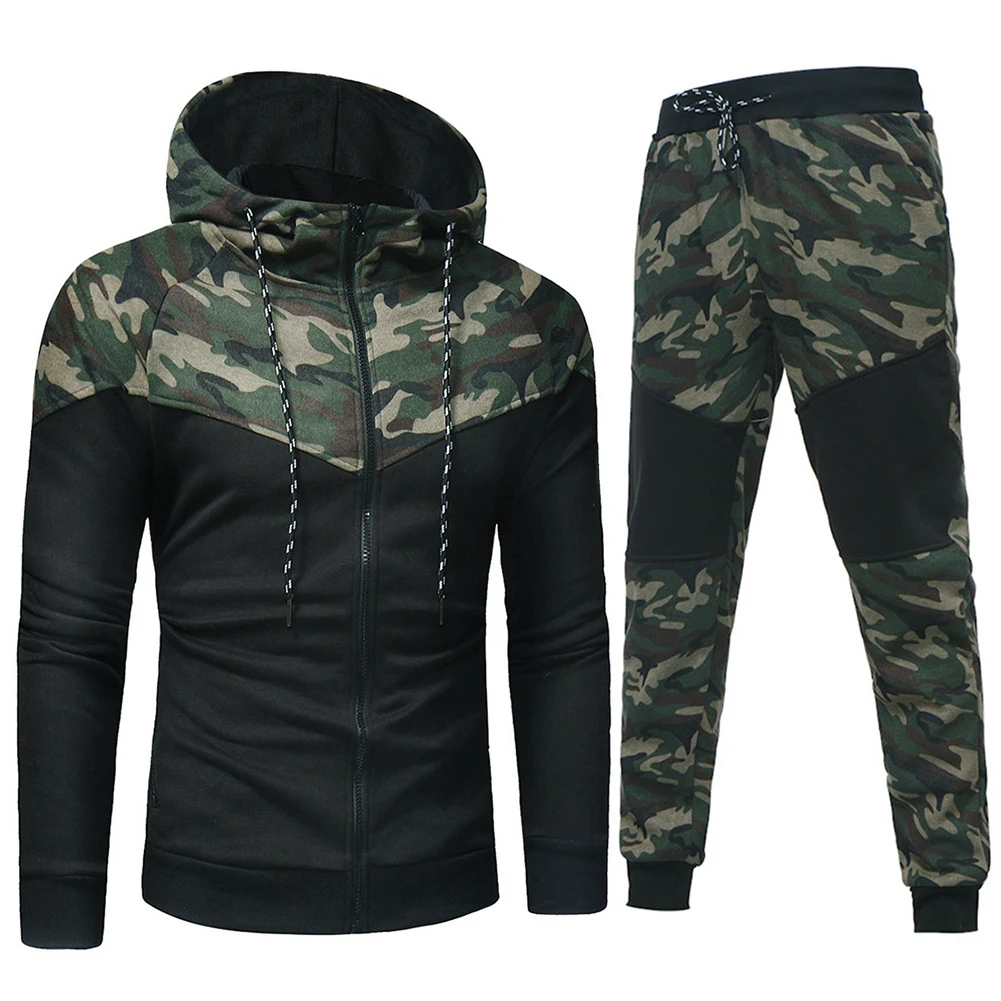 New Winter Tracksuits Men Set Thick Fleece Hoodies+Pants Suit Zipper Hooded Sweatshirt Sportswear Male Hoodie Sporting Suits | Мужская