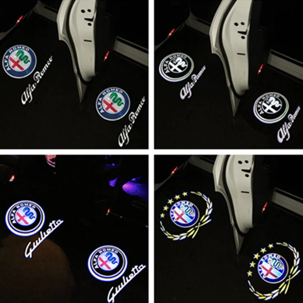 Проектор логотипа на дверь автомобиля Alfa Romeo привидение лазерная теневая лампа