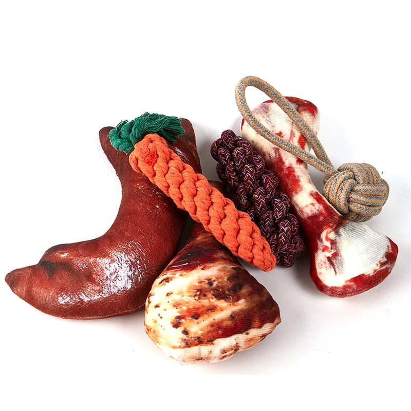 

3pc Practical Pet Dog Toys Cartoon Animal Dog Chew Puppy Molar Cleaning Teeth Cotton Rope