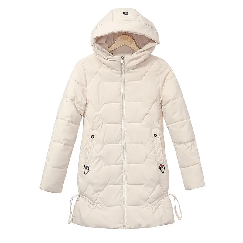 

New Fashion Women Winter Hooded Coat Mid-length Slim Warm Jacket Down Cotton Jacket Outwear Parkas Female Plus SizeTop 4XL R290