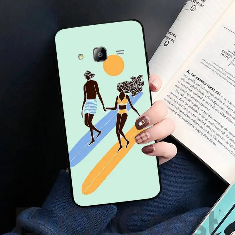 

surfing art surf Girl cartoon Phone Case For Samsung galaxy S 7 8 9 10 20 edge A 6 10 20 30 50 51 52 70 note plus