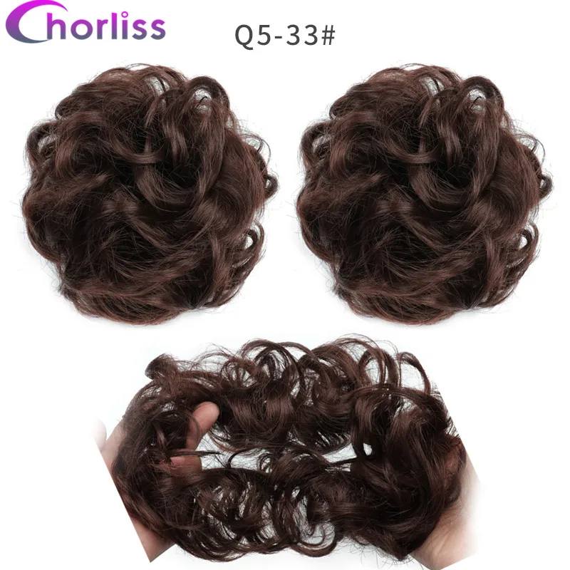 Синтетические кудрявые резинки для волос шиньон для женщин Chorliss Hair wrap Rope головной убор натуральный блонд коричневый поддельные волосы булочки аксессуары - Цвет: 33