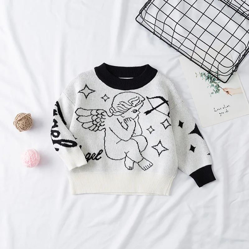 Свитер для девочек вязаный пуловер мальчиков и свитер малышей на осень зиму