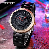 sanda new design mens watches fashion quartz watch for men steel straps mens wristwatch casual sport relojes para hombre p1043