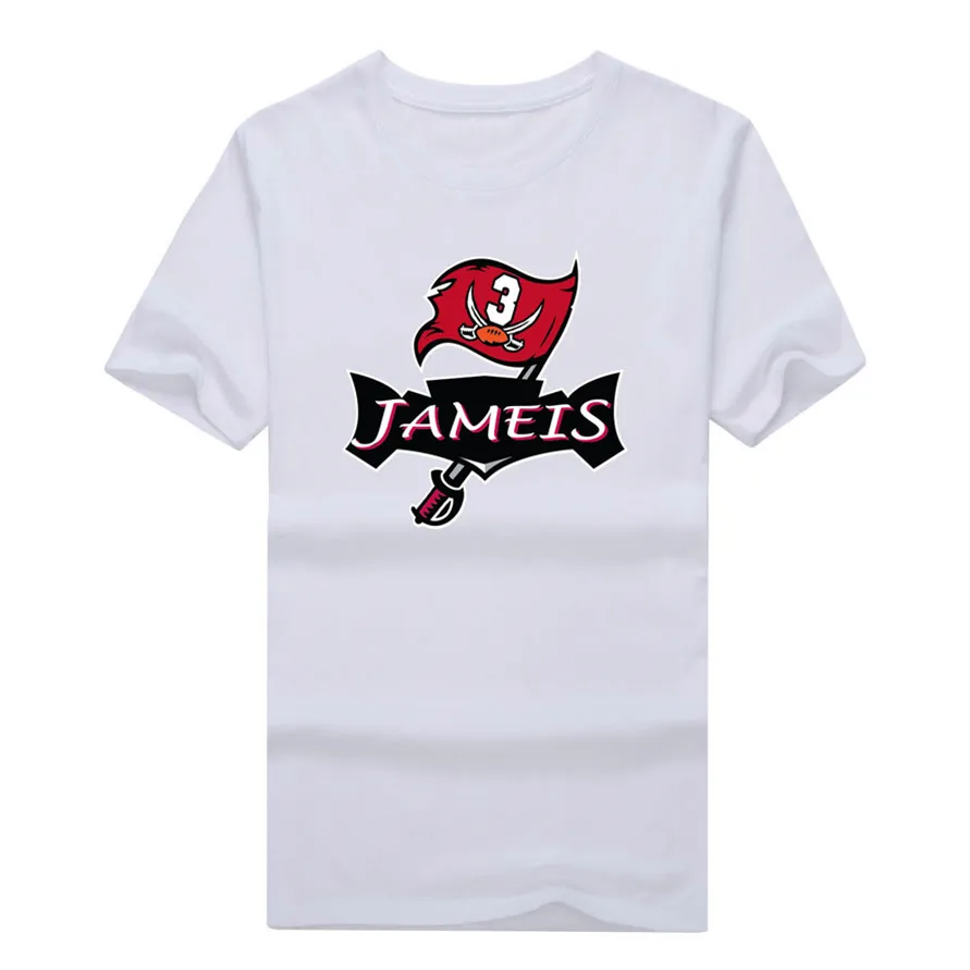 Новинка 2018 Красная футболка с надписью &quotBucs Logo" и &quotJameis" 100% хлопок коротким