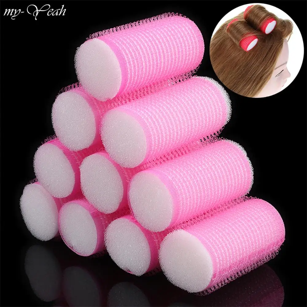 10 шт./компл. 3 см волнистый цвет пластик самоклеющиеся губки бигуди для завивки