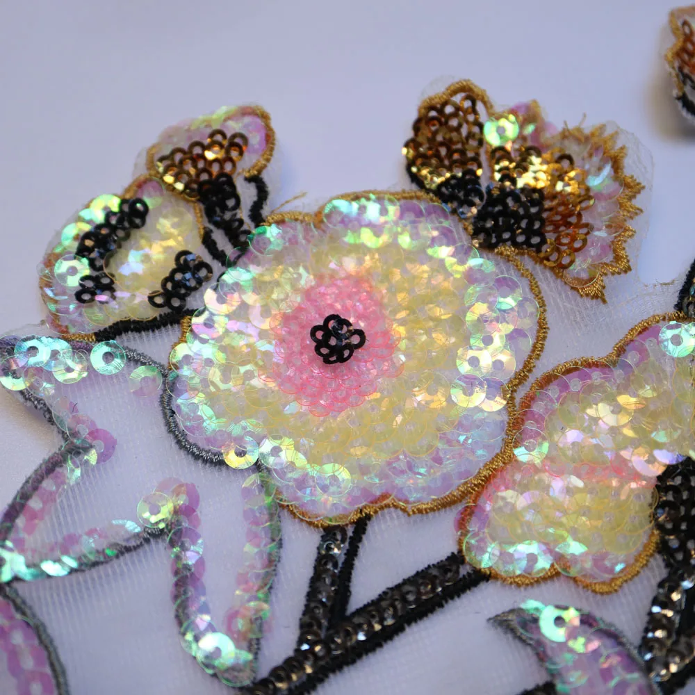Нашивки с блестками и цветами для одежды 1 шт. | Дом сад