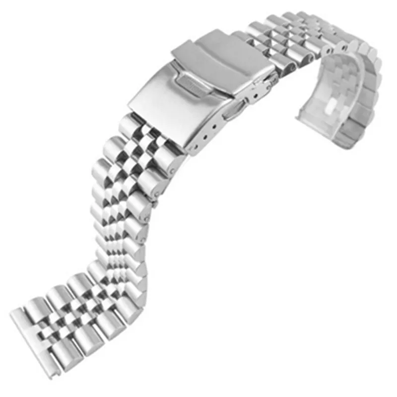 Stainless Steel Watch Bracelet Strap 20mm 22mm 24mm Women Men Silver Solid Metal Watch Band Strap Accessories