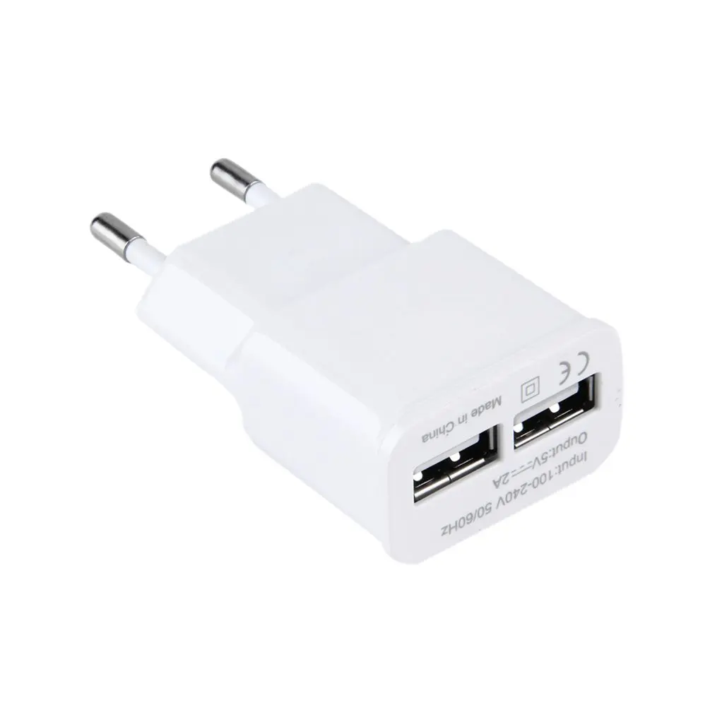 AC настенное Зарядное устройство планшета Мощность адаптер 5В 2A Dual USB 2-Порты и разъёмы для путешествий зарядный США для мобильного телефона PC белый/штепсельная вилка европейского стандарта
