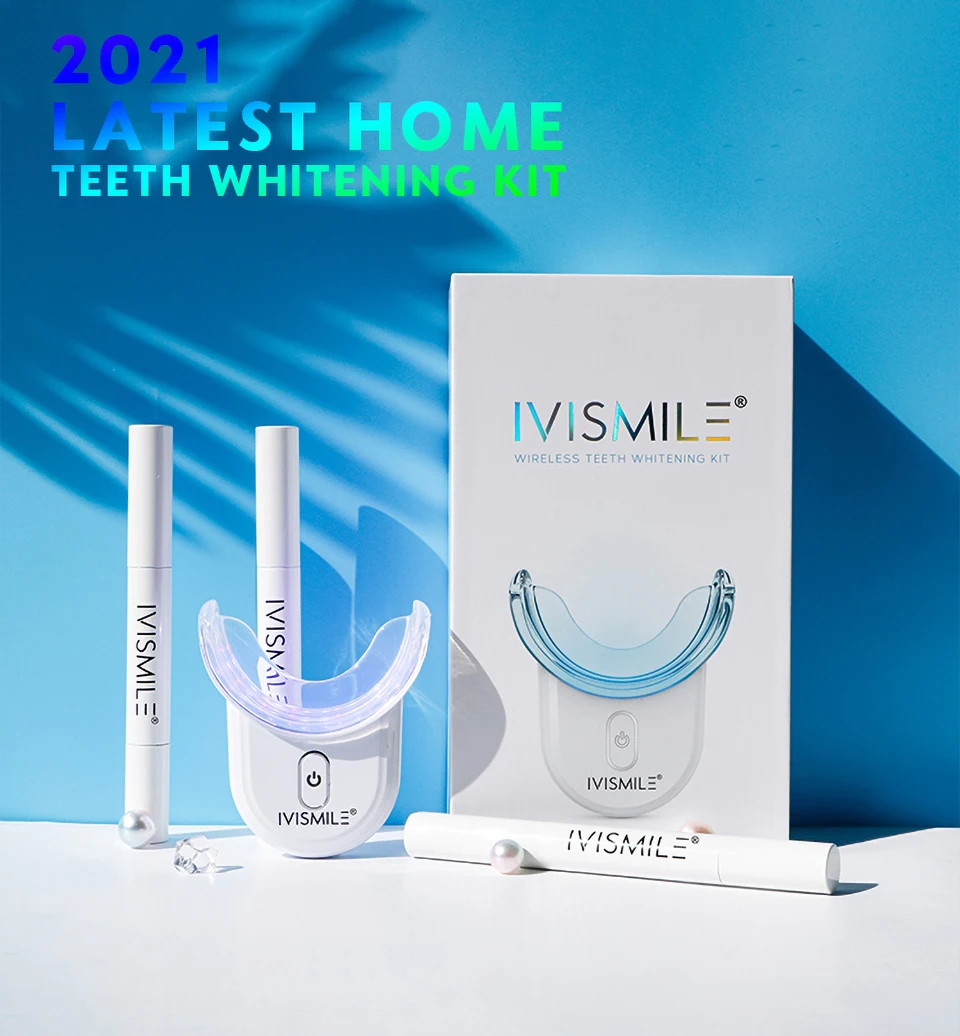 IVISMILE Teeth Whitening Kit Bleach Gel Pen Set Tooth Whitening Led Lights Oral Care Dental Beauty Health Whitener Tools
