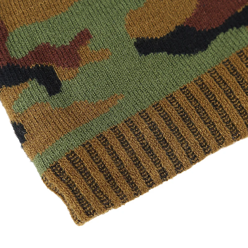 

Winter Men's Knit Camouflage Soft Ski Hats Winter Ms. Warm New Gorros Touca Camouflage Outdoor Warm Green Military Army cap bone