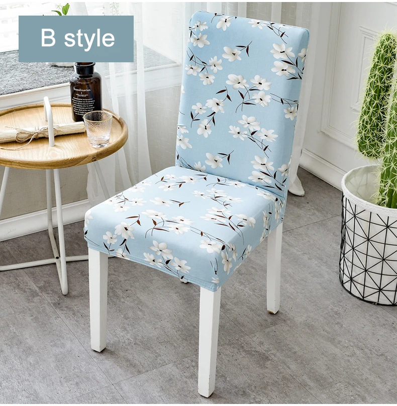

Floral Printing Elastic Stretch Chair Cover Home Decor Dining Chair Cover Spandex For Dining Room Kitchen Wedding Banquet Hotel