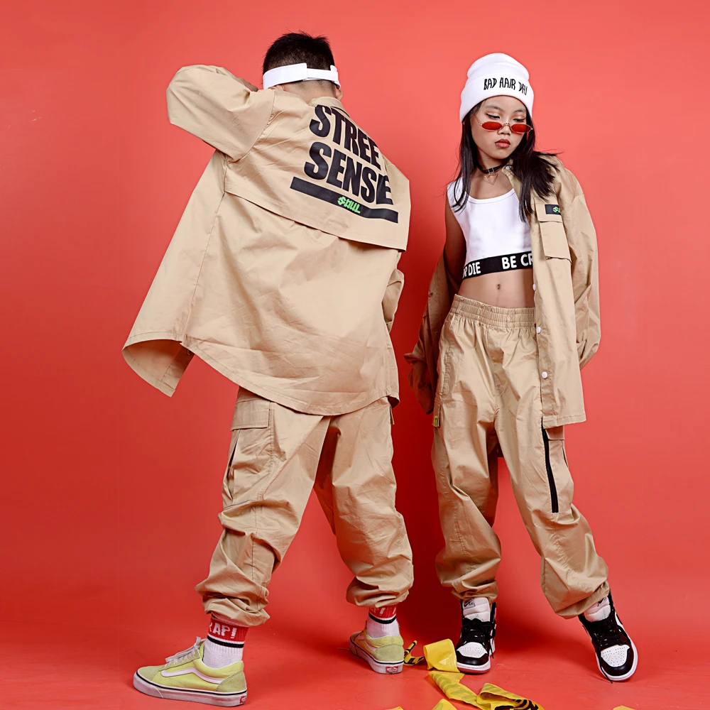 Костюм для мальчиков и девочек свободный костюмы уличных танцев-120 см в стиле