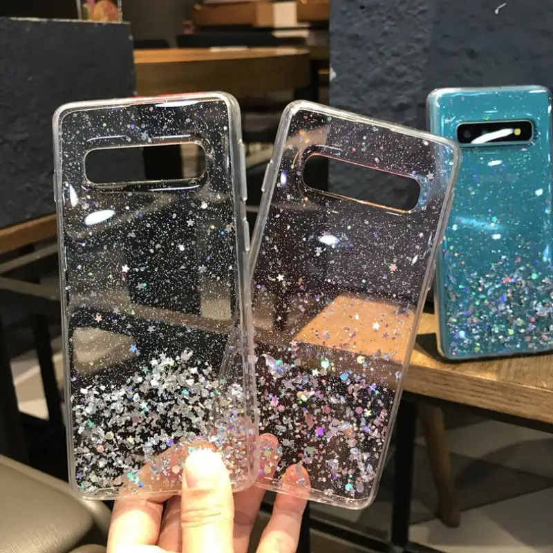 Мягкий силиконовый Блестящий блестящий чехол с блестками для samsung Galaxy S10 S8 S9 Plus S10E