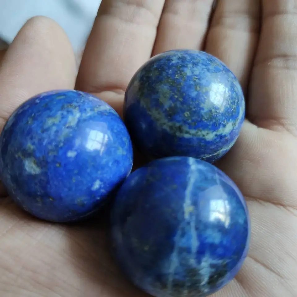 

Lapis lazuli Ball/Sphere 30 mm hand carved mineral specimen reiki healing