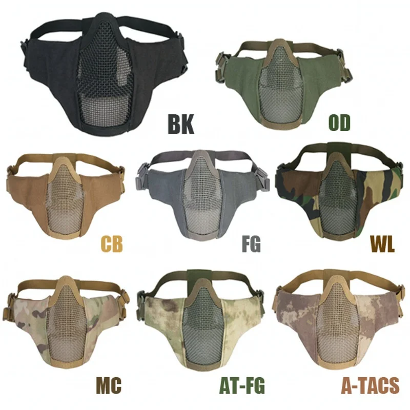 Airsoft Tactical PDW mezza maschera maglia metallica cranio protettivo esercito militare Wargame accessori da caccia maschere da Paintball