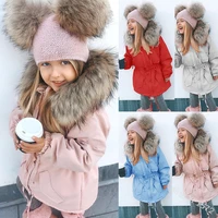 girls down jacket new 2020 winter fashion faux fur collar thickening warm long parka outerwear baby girl winter coat