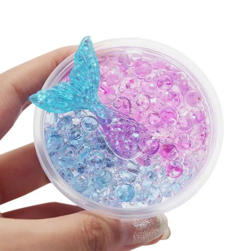 purple 55g 55 г лизуны слизь Русалка Кристалл грязи безопасности DIY Красочные игрушки для детей Пластилин для детей полимер глина слайм клей для слаймов - Цвет: purple 55g