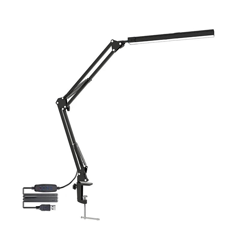 

Desk Lamp LED, 14 W Swivel Arm Architect Lamp, Office Table Lamp with 3 Color Modes Eye Protection, Flexible Clamp Light