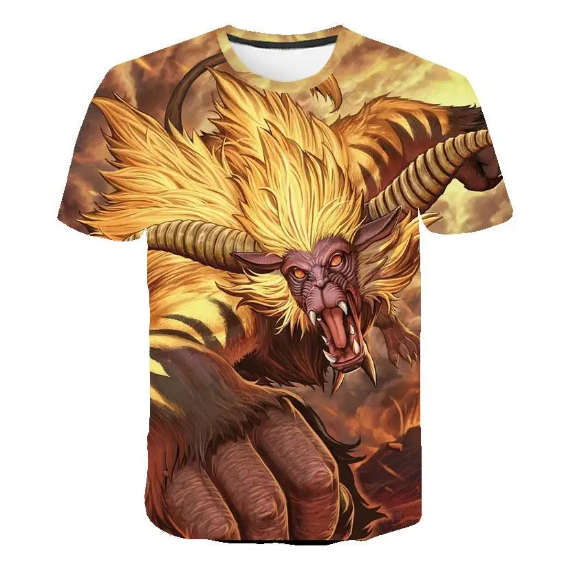 Летняя футболка с короткими рукавами изображением монстра охотника Мужская 3D