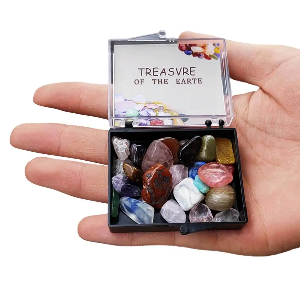 

Colorful Rocks Natural Crystal Agate Stone Mineral Crystal Ore Specimens Original Stone Gift Box For School Teaching