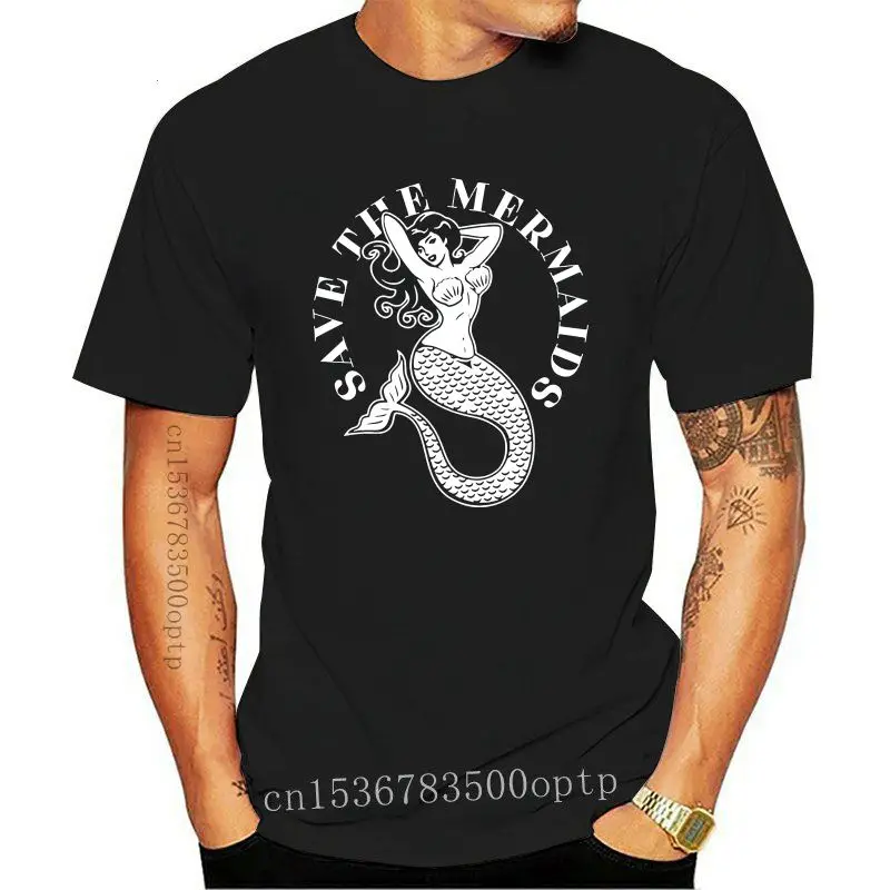 

New Mens Save The Mermaids Funny Joke Cute Fantasy T-Shirt Birthday Gift Present Fitness Tee Shirt