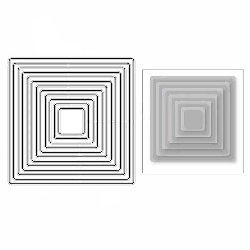 

New 2021 Rounded Squares Nesting Mold DIY Craft Metal Cutting Dies for Scrapbooking and Card Making Decor Embossing No Stamps