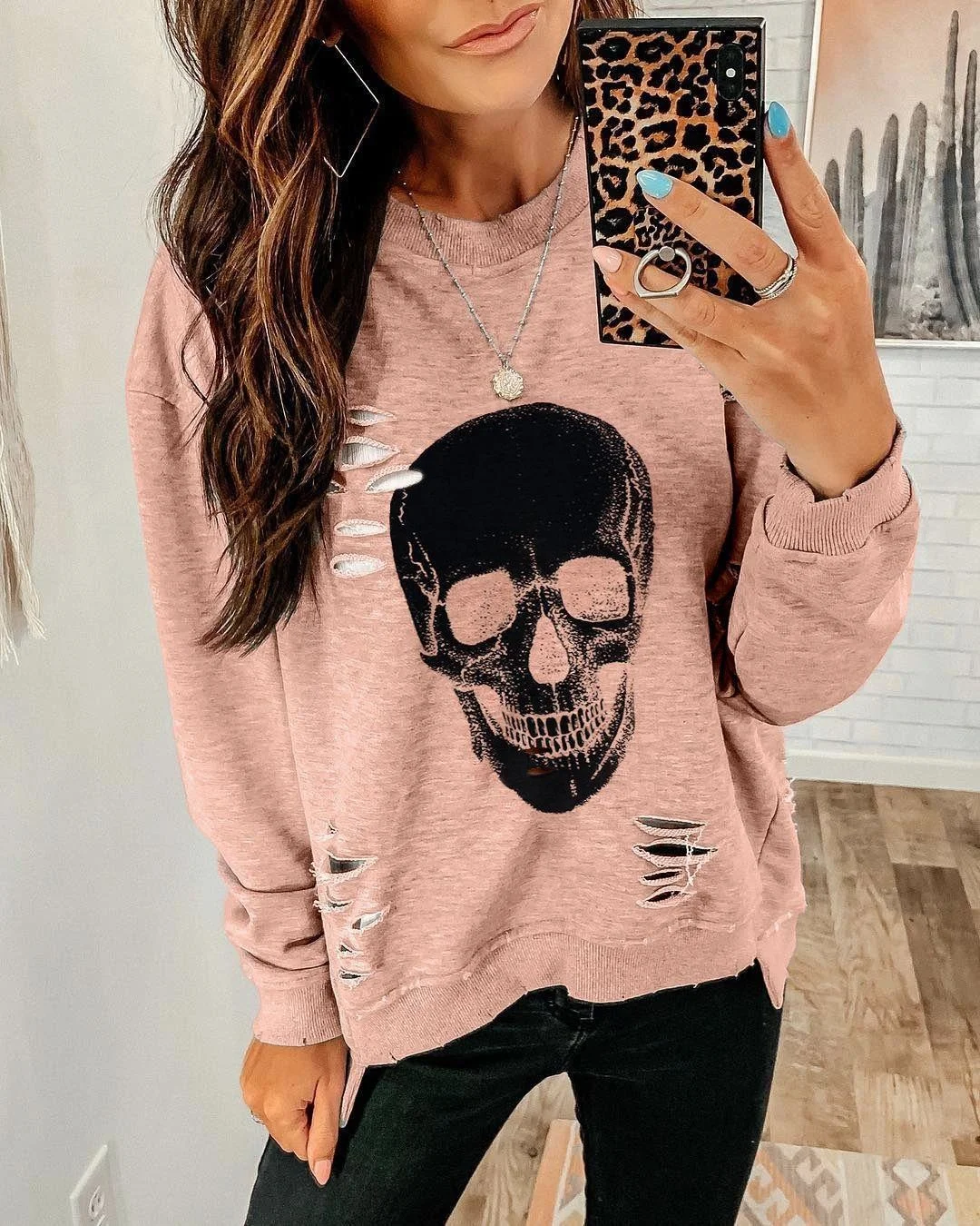 

2020 autumn leisure urban leisure sweater women's dress round neck loose women's sweater