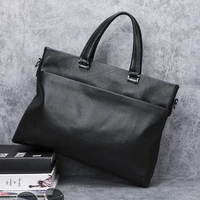 new luxury cow leather mens business bag classic black handbag male briefcase cowhide laptop office bags for men maleta