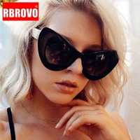 rbrovo oversized cateye sunglasses women classic leopard patter cat eye glasses femle travel uv400 lunette de soleil femme