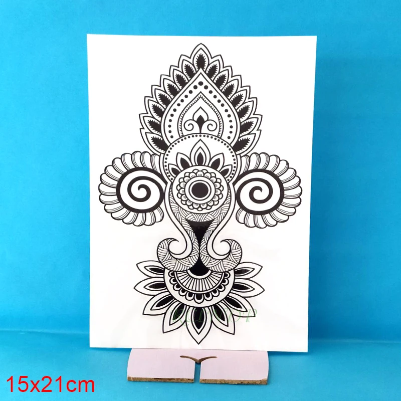 Waterproof Temporary Tattoo sticker totem datura flower petal geometric pattern big flash tatoo fake tatto for Girl Men Women | Красота и