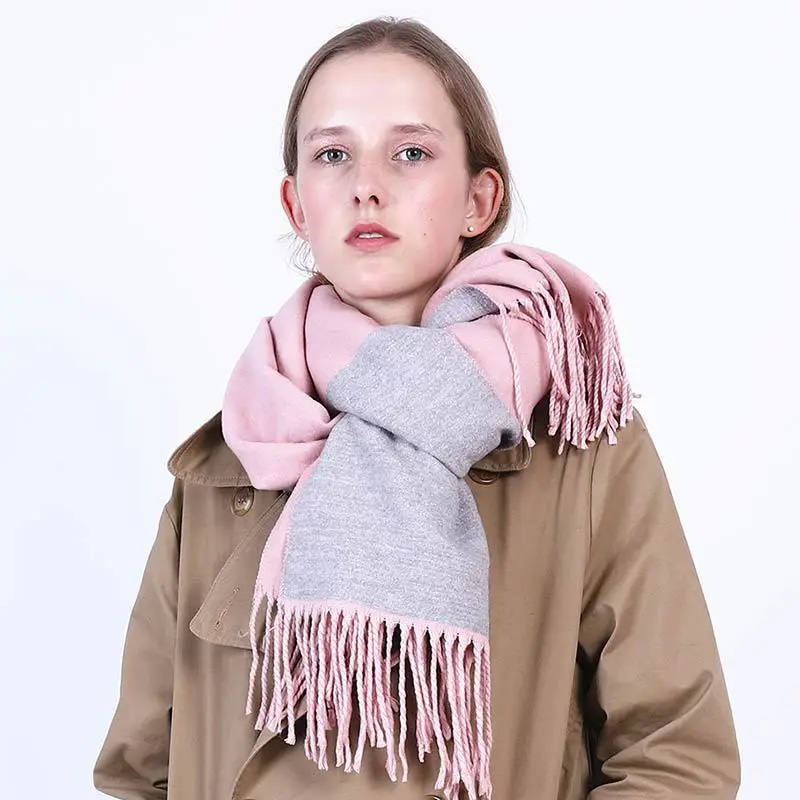 TagerWilen Luxury Brand Winter Scarf 2019 Female Male Wool Cashmere Color Matching Pashmina Tassels Women Wrap Shawl S-197 | Аксессуары