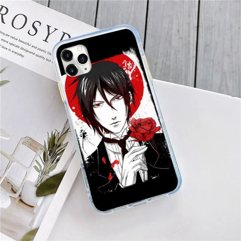

Black Butler japanese Anime Phone Case for iPhone 11 12 pro XS MAX 8 7 6 6S Plus X 5S SE 2020 XR mini luxury shell funda