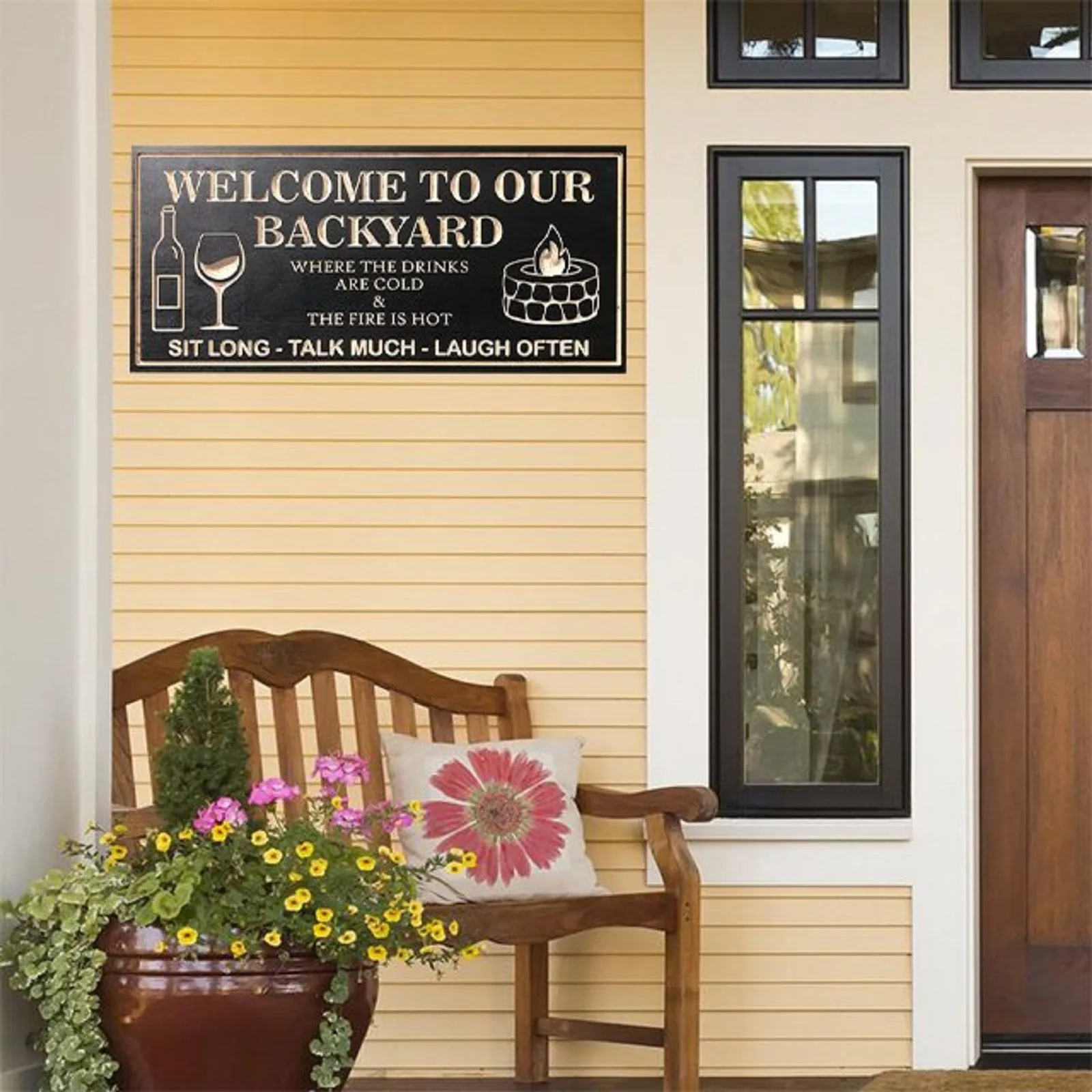 Добро пожаловать в наш двор знак во дворе подарки деревянная пластина для членов