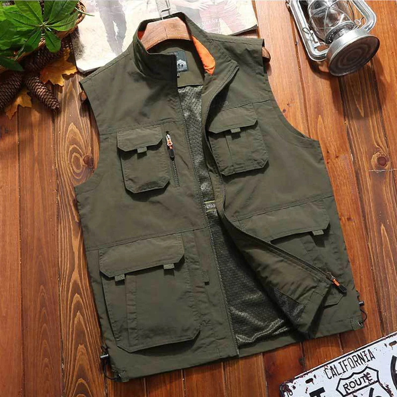 

Outdoor Leisure Vest Men's Hiking Camping Trekking Fishing Waistcoat Quick-dry Multi-Pockets Military Tactical Vest Jackets 6XL