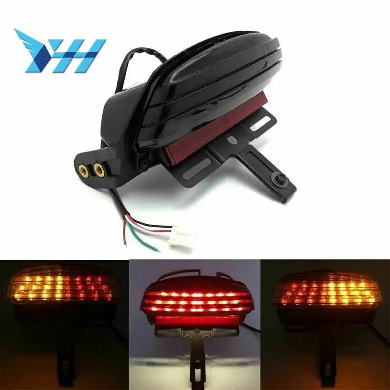 

Motorcycle Black Tri-bar Mudguards LED Tail Brake Light for 2008-UP Dyna Softail Fat Bob FXST FXSTB FXSTC