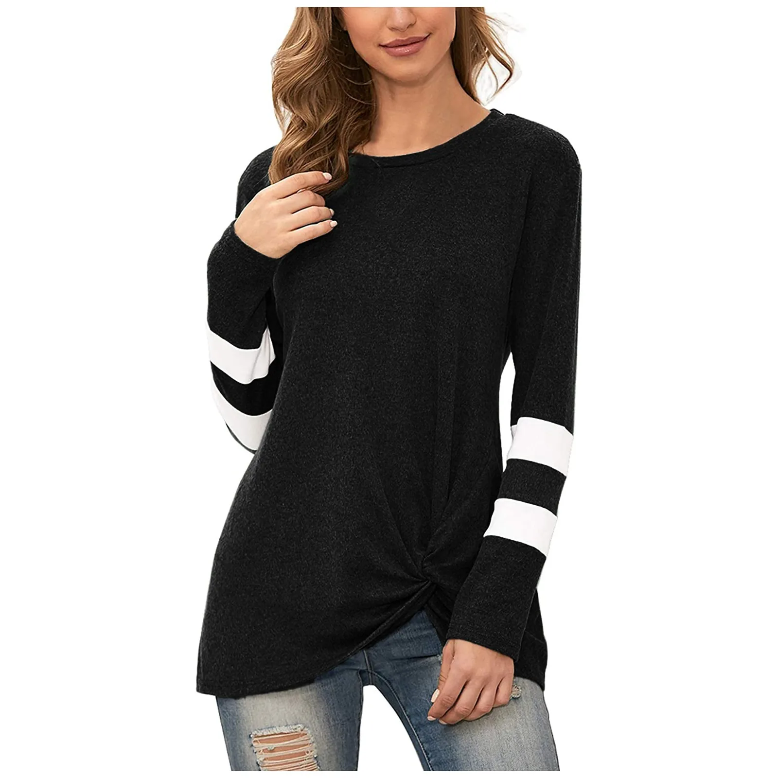 

Летняя Модная рубашка, футболка в полоску с графическим рисунком, женские топы, базовые черные футболки с круглым вырезом, блузка, винтажная...