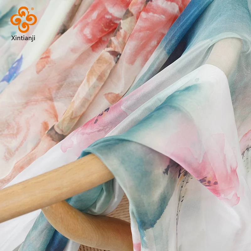 Шифоновый Тонкий цветочный зеленый тканевый шарф для платья с классическим